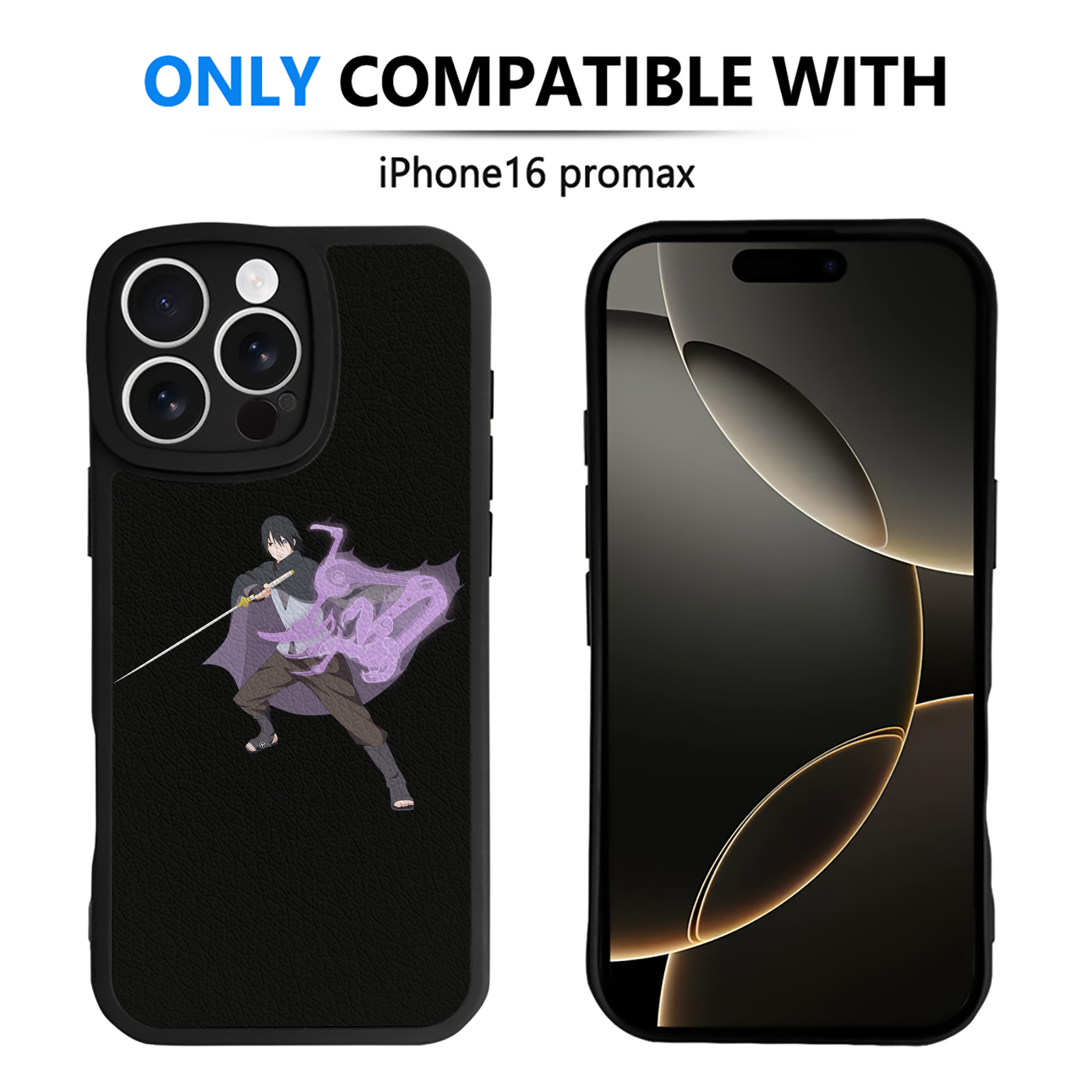（画像用） NARUTO -ナルト- うちは サスケ Uchiha Sasuke 【iPhone 16シリーズ対応】シリコンスマホケース（レザー調） 材質：シリコン